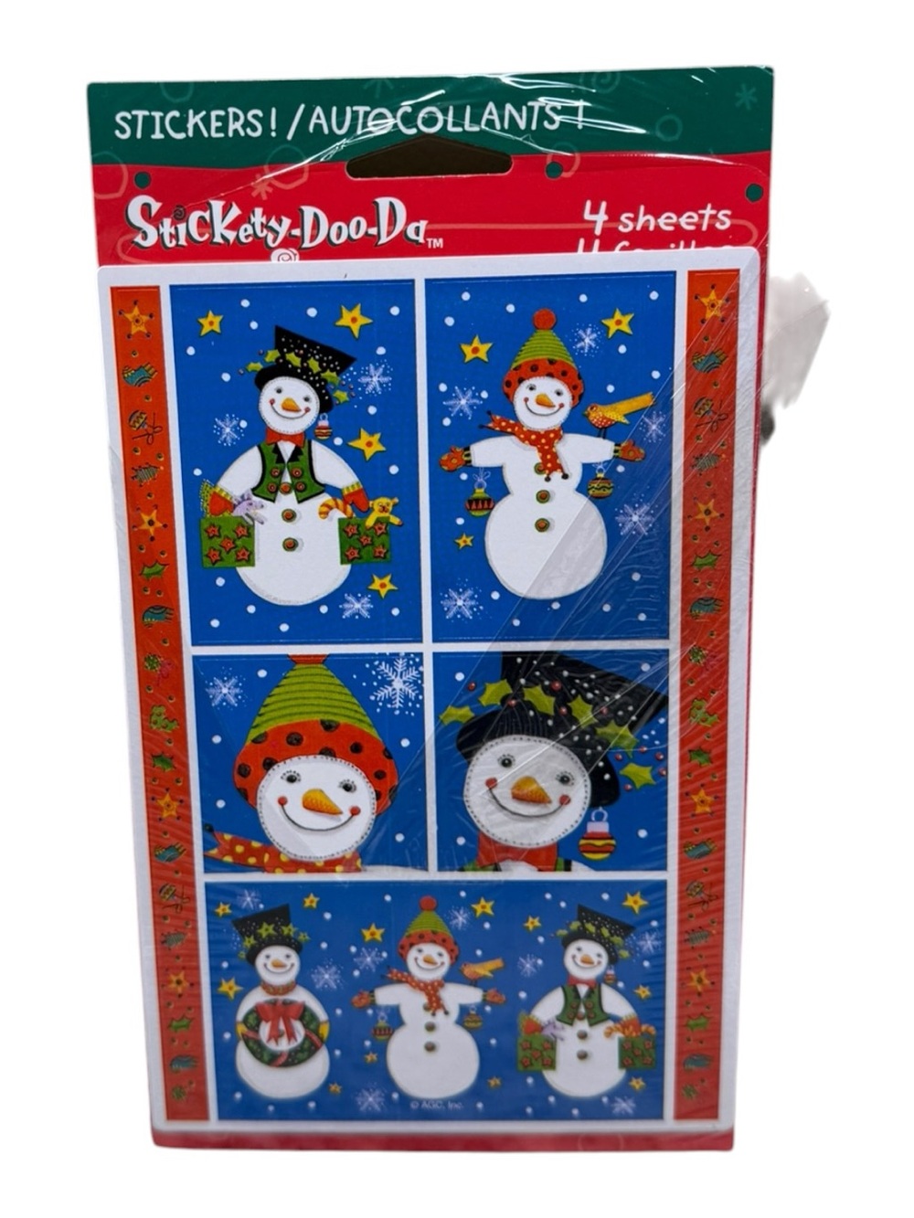 Vintage American Greetings Stickety Doo Da Snowman Stickers 3 Sheets Open Pkg